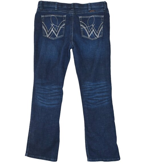 Wrangler Q-Baby Jeans Women’s Size 18/20 Dark Wash Bootcut Riding Western Denim - Picture 1 of 9